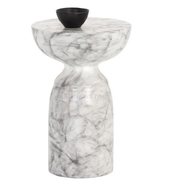 White Marble Side Table for Living Room Modern Industry Wholesale/Supplier Price Corner Side Table Polished Indoor Furniture Decoration