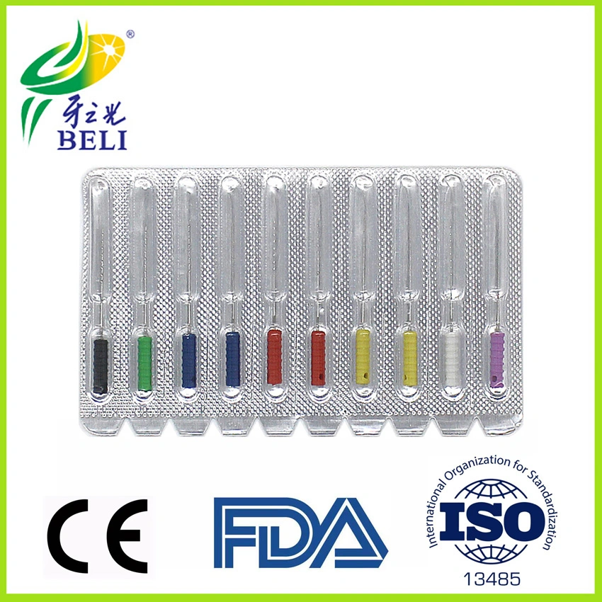 Instruments dentaires Belident Barbed Broaches Vdw Limes en acier inoxydable K Limes H Limes Limes endodontiques avec CE.