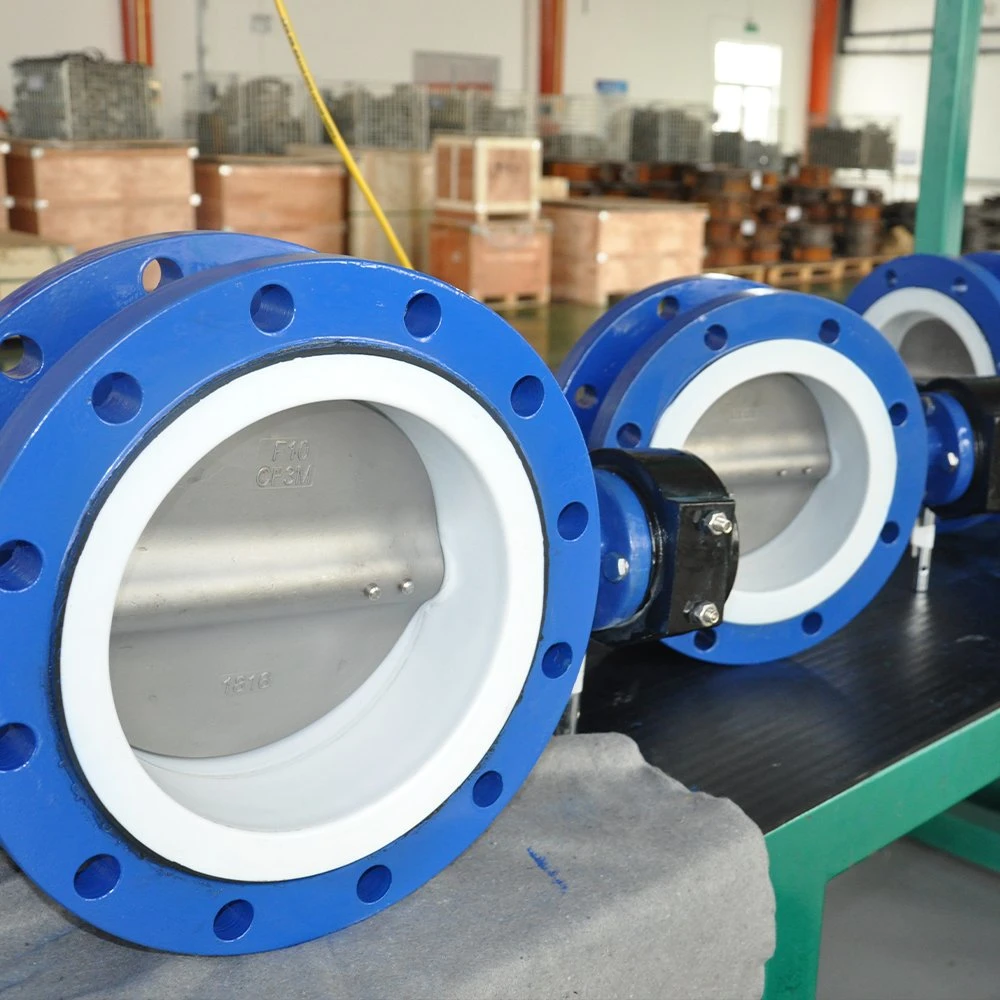 JIS 10K 24 Inch PTFE Lined Sealed Water Flange Type on off Butterfly Valve Price for Sewage