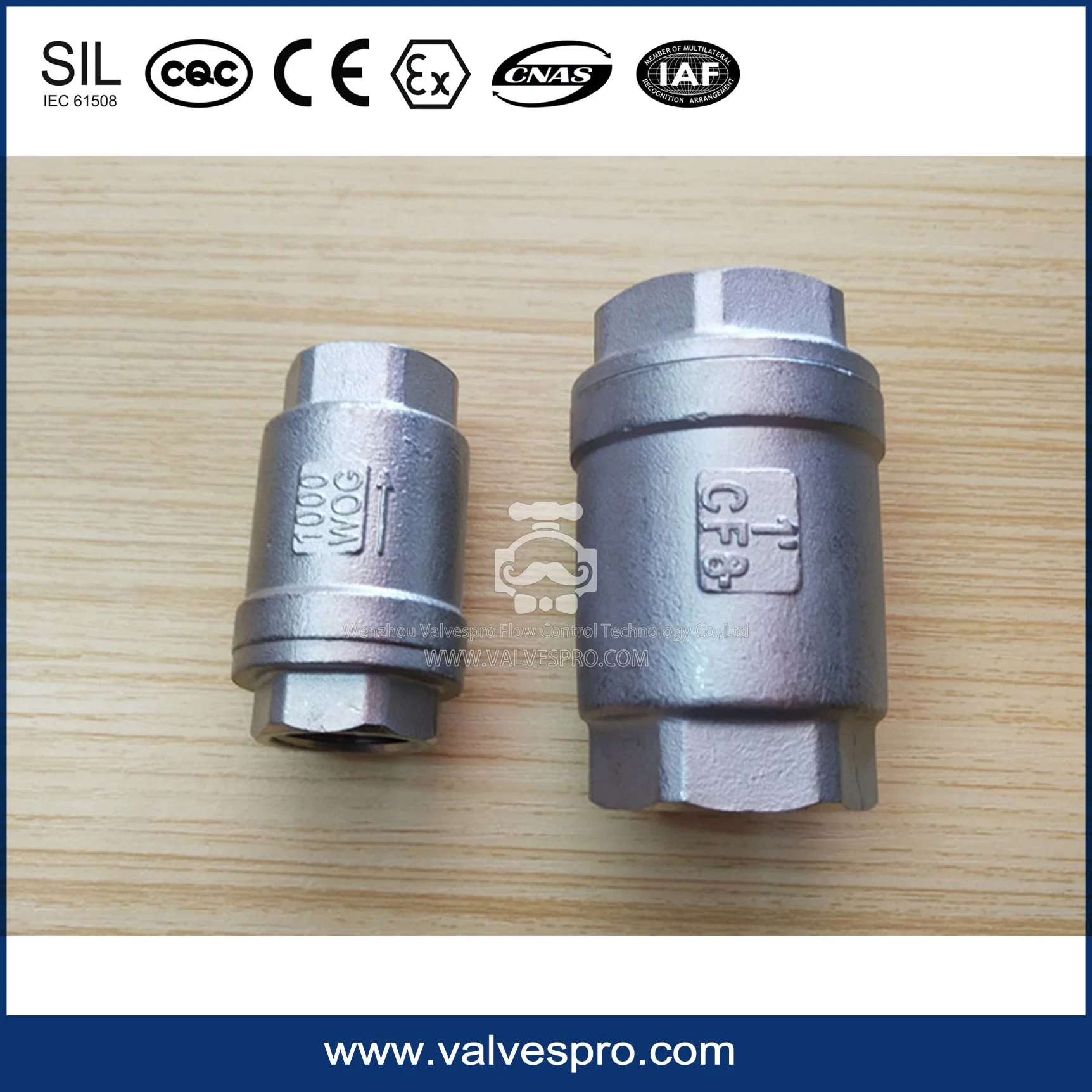 2PC 1000 Wog Vertical Lift Spring Check Valve H12W