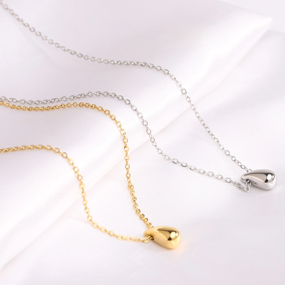 Trendy Design Gold Plated Stainless Steel Geometric Water Drop Necklaces for Gifts