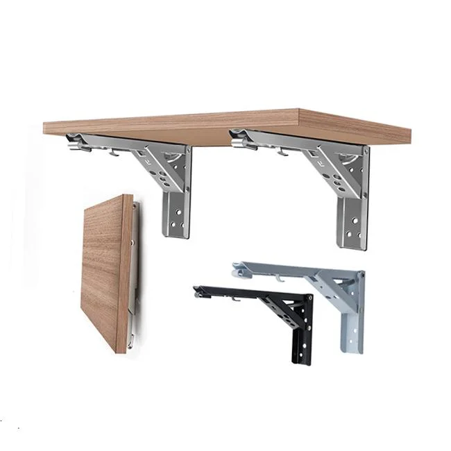 Stainless Steel Collapsible Shelf Bracket for Bench Table, Space Saving Bracket