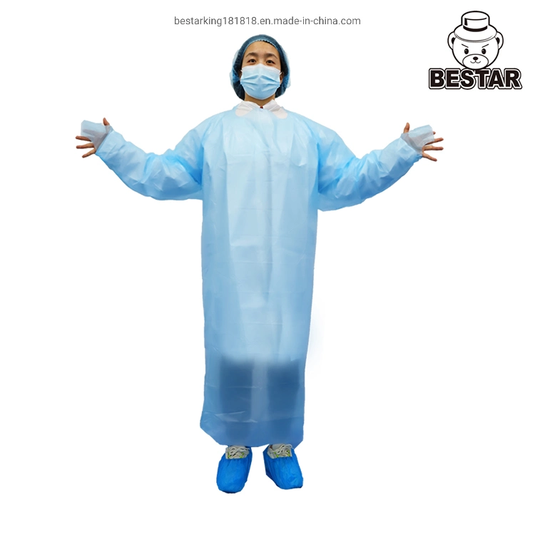 AAMI PB70 Disposable Protecive CPE Gown Waterproof CPE Gown