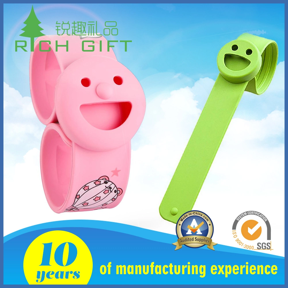 Großhandel/Lieferant Gummi weich PVC Silikon reflektierende Slap Armband Moskito abweisend Armband für Kinder