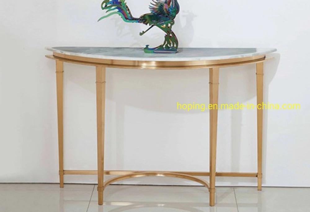 Console Table, Narrow Hallway Dressing Desk with Metal Frame for Hotel Room, Living Room, Bedroom