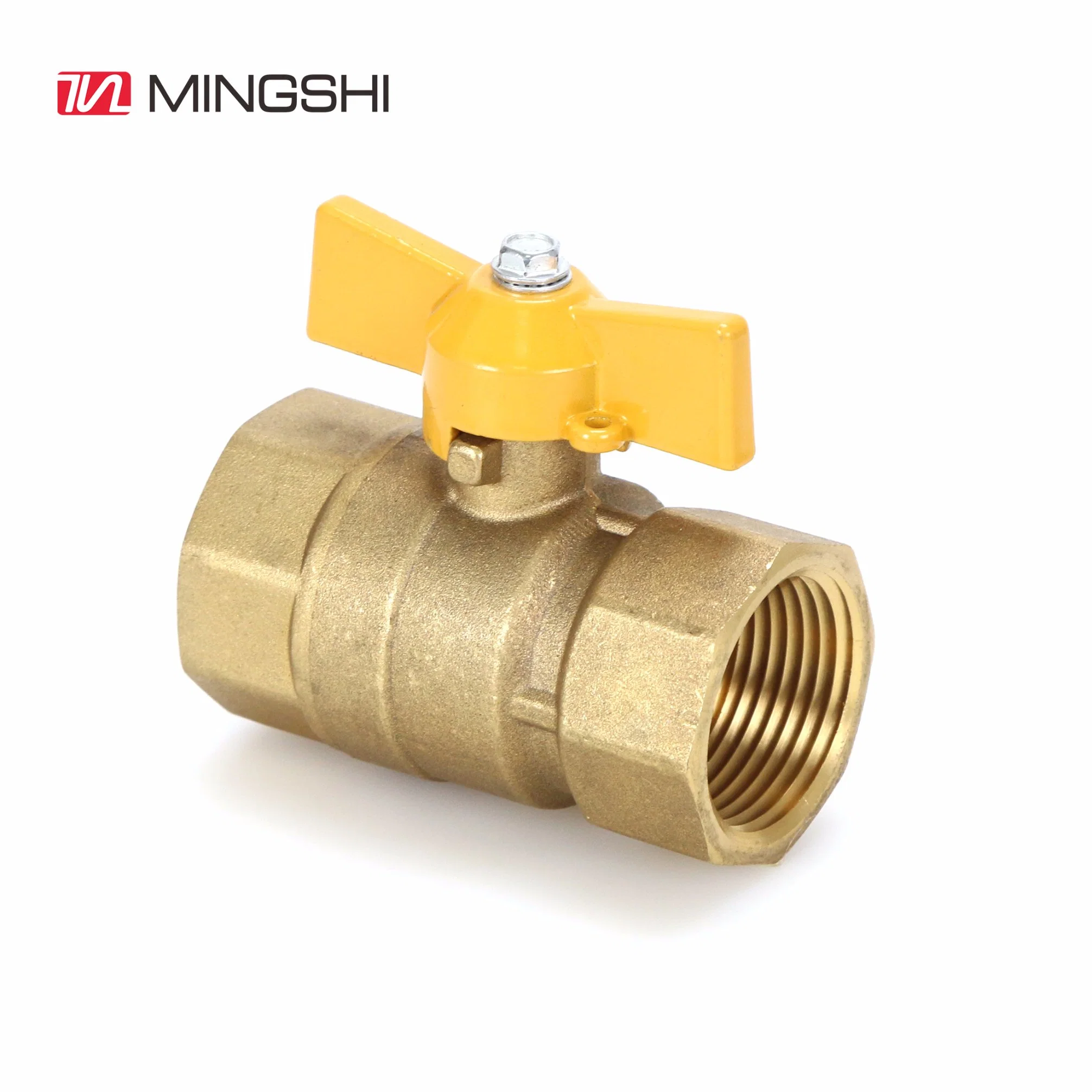 Mingshi Plumbing Materials with International Certificates for Underfloor Heating System Brass Valve Double Female Ball Valve