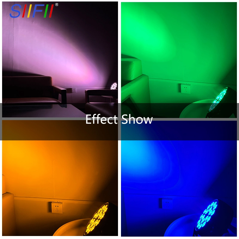 DMX Control 18*10W /12W/15W/18W LED RGBW 4in1 /5in1/ 6in1 Flat PAR Light DJ Party Disco Stage Wash Effect Lighting