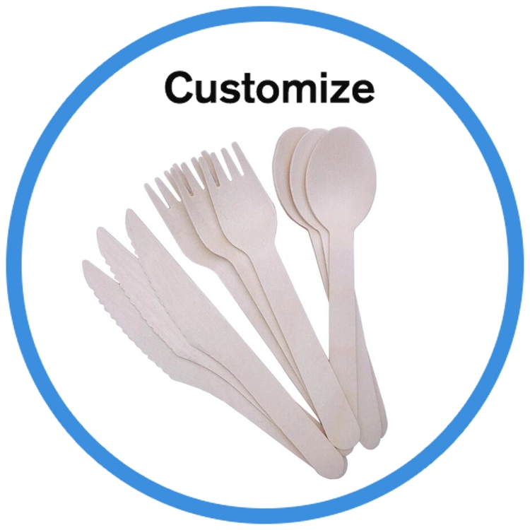 Customized Eco Friendly Biodegradable Disposable Wooden Knife Fork Spoon Tableware