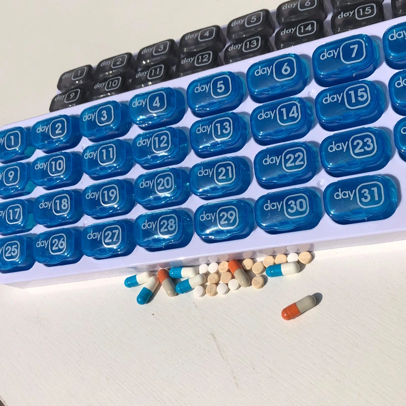 Keyboard Type 31 Days Plastic Pill Box for Monthly Convenient Storage