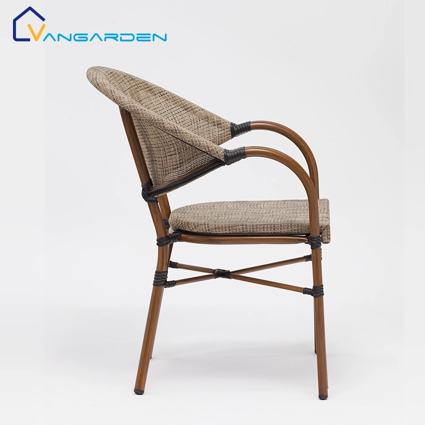 Wooden Grain Look Small Terrace Chairs Outdoor Furniture