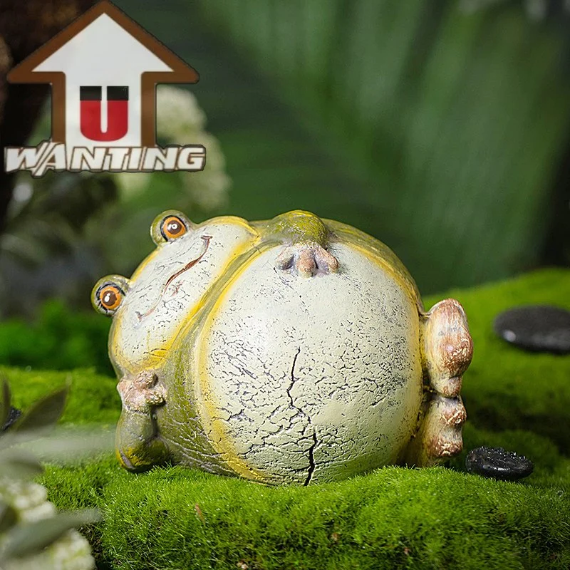 Animal Resin Crafts Cute Frog Outdoor Statue Handmade for Garden Decoration Sculpture