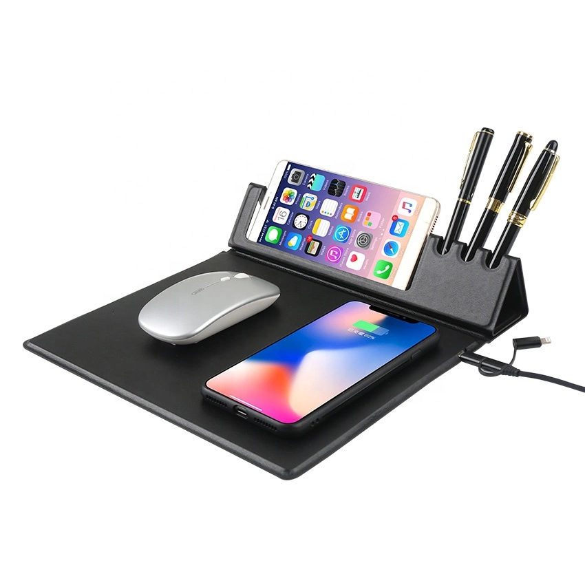 Multifunction Hotselling Phone Charging Mouse Mat Mouse Pad with Pen Holder