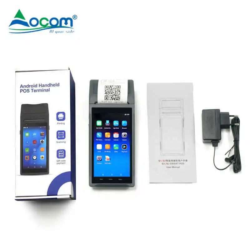 Mobile Handheld Android System Portable 3G 4G Wireless Touchscreen POS-Terminal mit Drucker