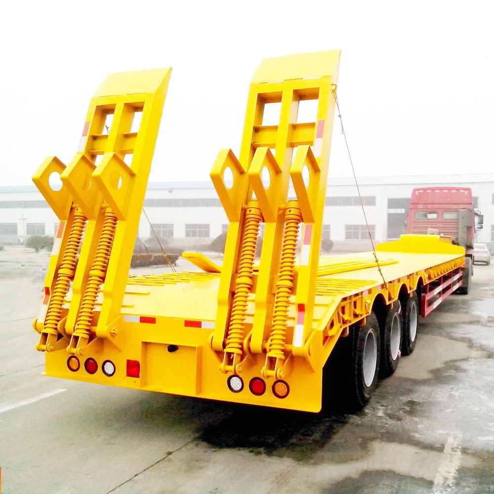 2 3 eixos baixa Carregadeira reboque de Serviço pesado camião Lowboy Reboques com escavadora Lowbed Lowbed Goseneck Dolly Drop Deck Semi-reboque