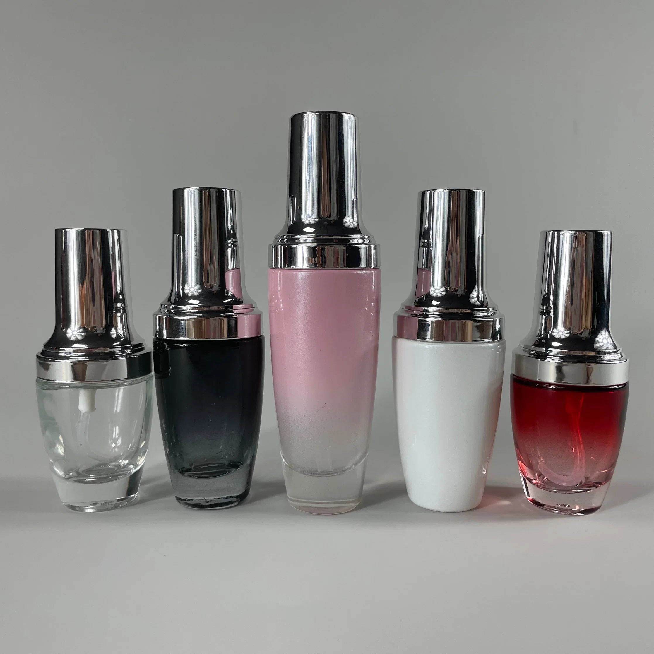 Custom Empty Toner Lotion Cream Cosmetic Glass Bottle Set