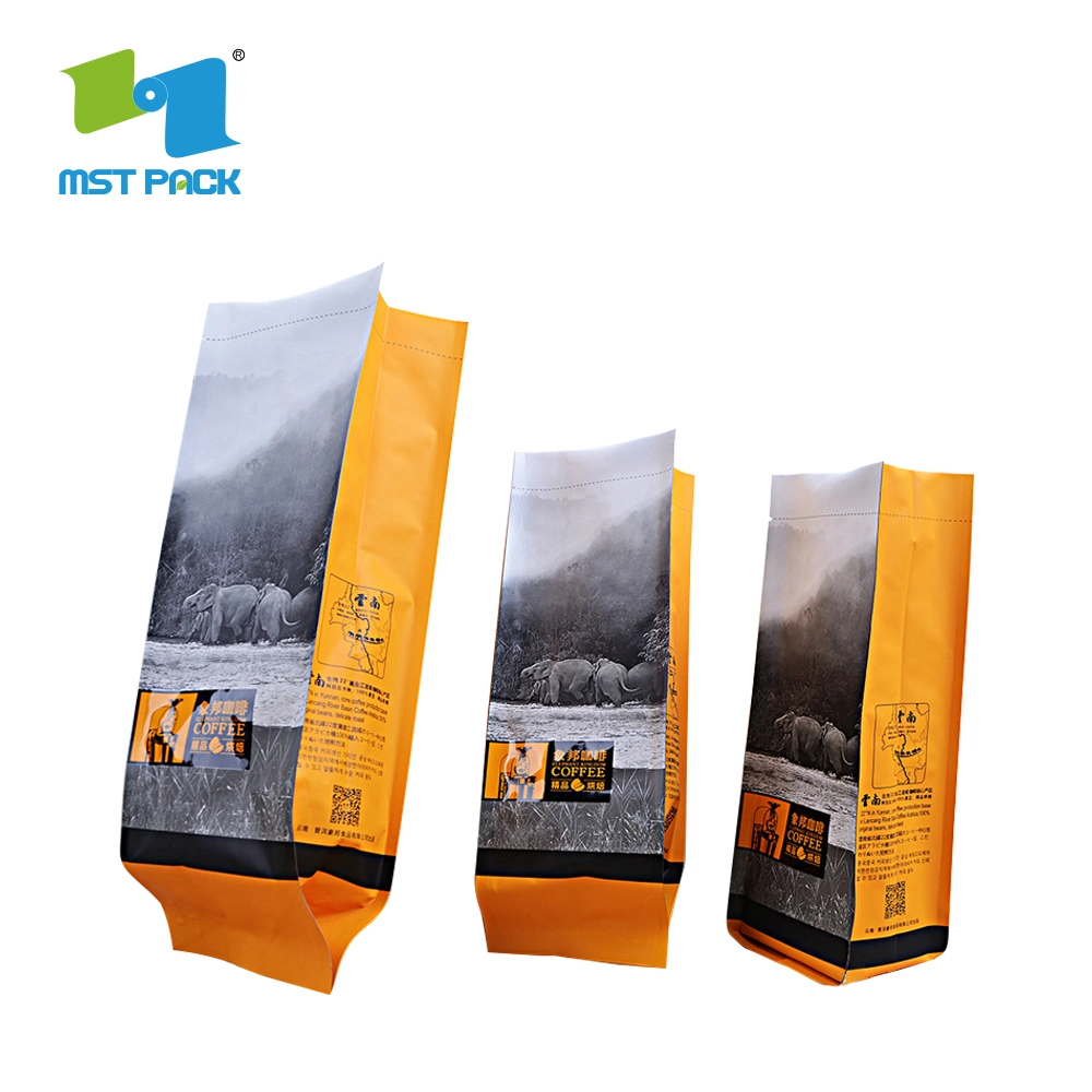 FDA Certified Custom Printed Manufacturer Craft Paper Aluminium Foil Food Grade Ziplock One Way Valve Coffee Packing Bags