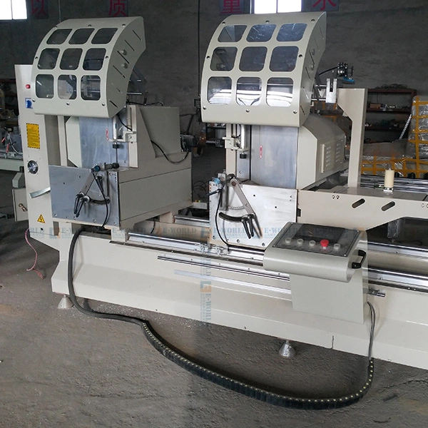 Melhor trabalho excelente desconto Alumínio CNC cabeça dupla serra de corte CNC máquina de transformação do perfil de ligas de alumínio na janela de alumínio máquina de corte de cabeça dupla