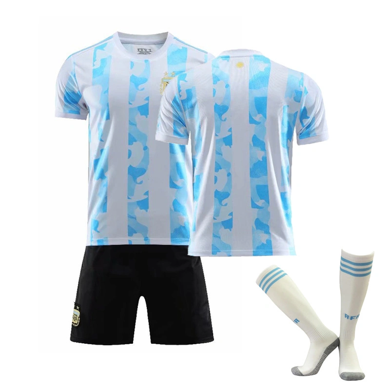 Personaliza la camiseta Nueva Ropa 2020-2021 Ropa Camiseta del equipo de Argentina No. 10 Messi Jersey de fútbol Camiseta de fútbol de local para adultos y niños.