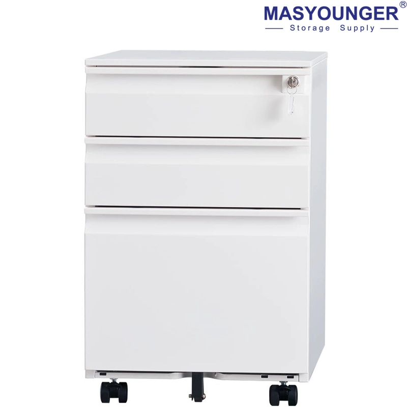 Office White Filing Cabinets/Moving Cabinet Mobile Pedestal with 3 Drawer Price 10% off