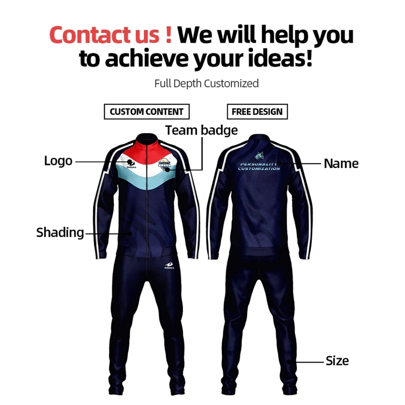 OEM Design Team Sportswear Sweatsuit Customized Polyester Tracksuit