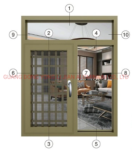 Aluminum Casement Window Heat Insulation and Window Screening in 1 Composition