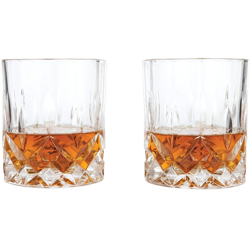 Lead Free Hand Blown Crystal - Thick Weighted Base - Seamless Design - Perfect for Scotch, Bourbon, Manhattans