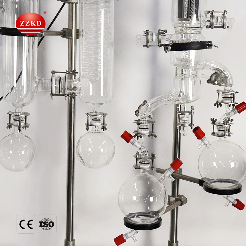 Professional Double Stage Oil Distiller System Vacuum Wiped Film Molecular Distillation