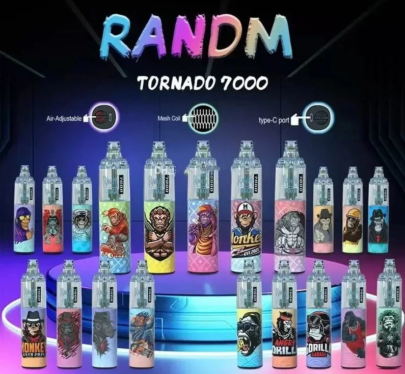 Fumot Original Randm Tornado 7000 E Cigarette Rechargeable RGB Light LED Glowing Disposable/Chargeable Vape