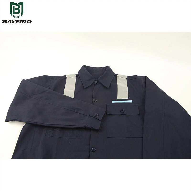 Black Reflective Workwear Suit Customizable Logo Workwear Sitewear Cotton Split Suit Workwear PPE Supplier