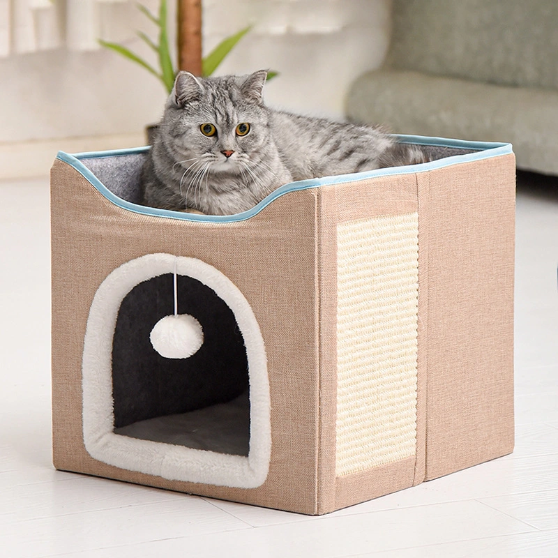 Double-Layer Cat House, Warm in Winter, Removable and Washable, Fully Enclosed, Easy to Clean, Four Seasons, Universal, Large Foldable Pet Cat House