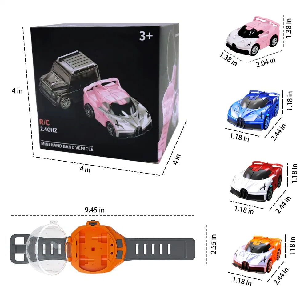 2,4GHz Mini Control remoto larga distancia Watch Kids Toy USB Carga Cartoon coche RC