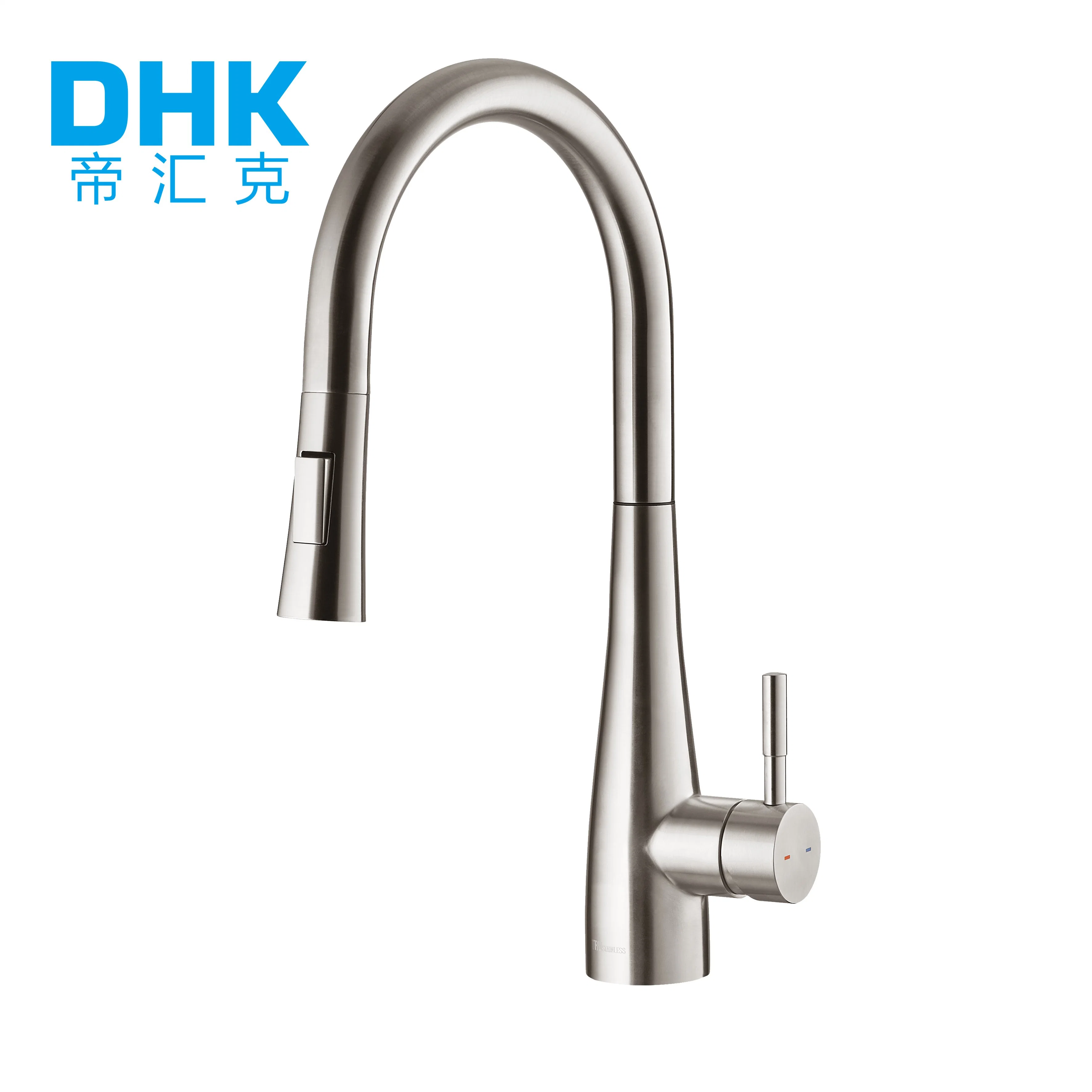 304 Stainless Steel Single Handle Water Tap Pull out Sprayer Kitchen Faucets