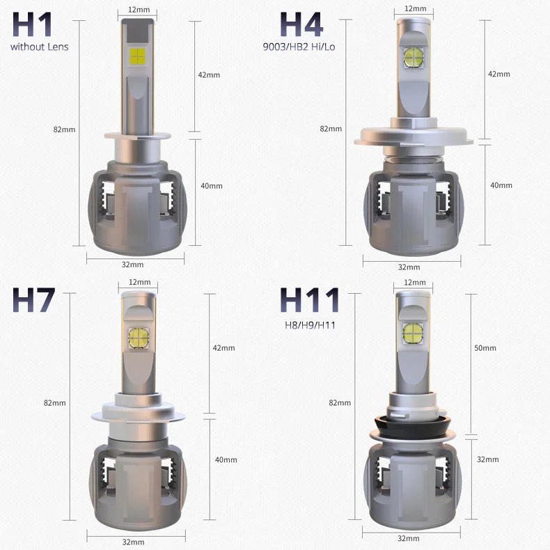 H4 H7 LED H8 H11 H1 H3 9005 9006 CAR Farol LED