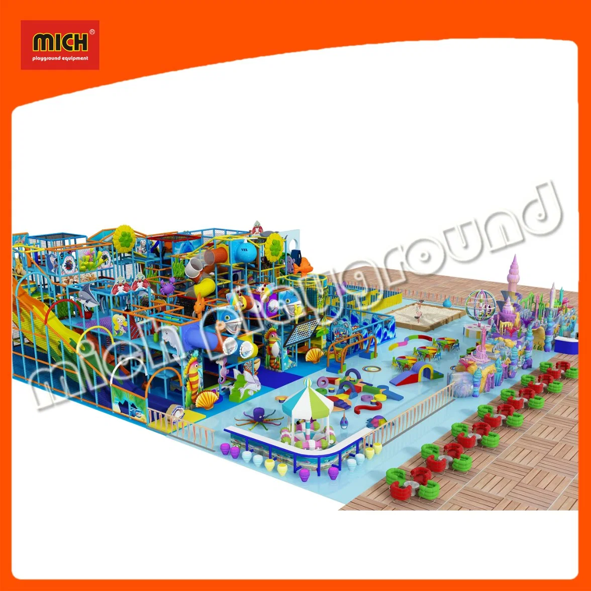 Popular Plastic Soft Toddler Playground Amusement Park of Ocean Theme