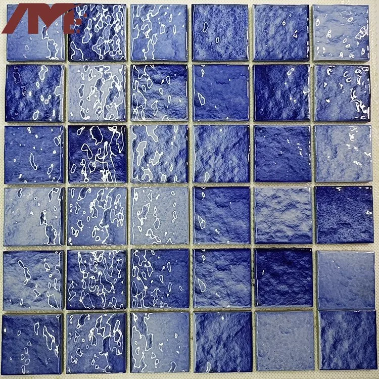 China Indoor Wholesale/Supplier Blue Swimming Pool Mosaic Tile Crystal Mosaic