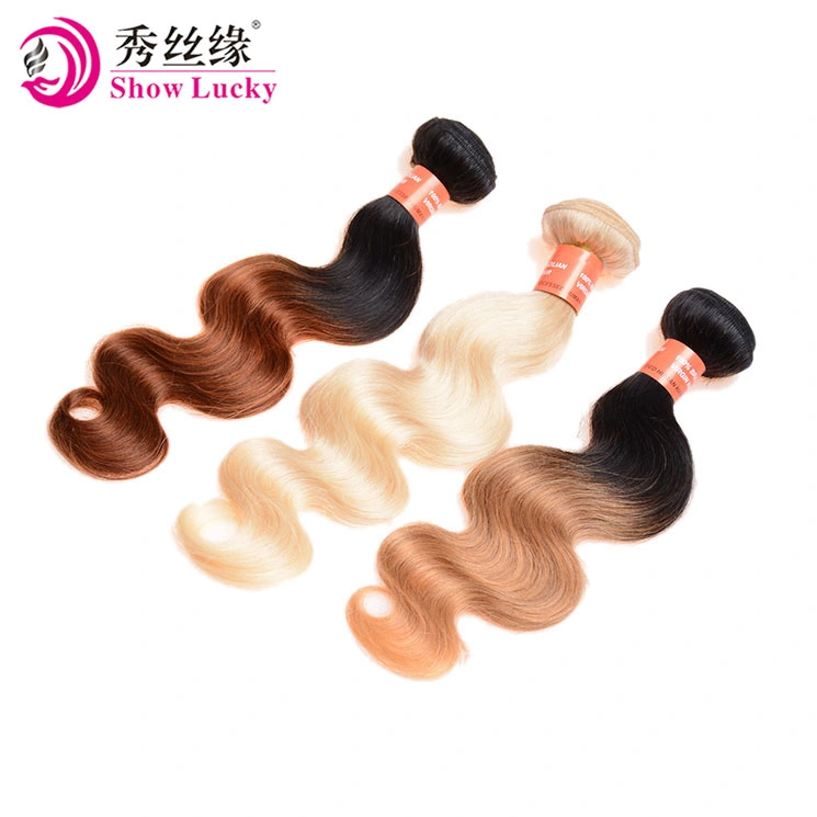 Hot Selling Colored Body Wave Ombre 100% Virgin Peruvian Human Hair Weaving