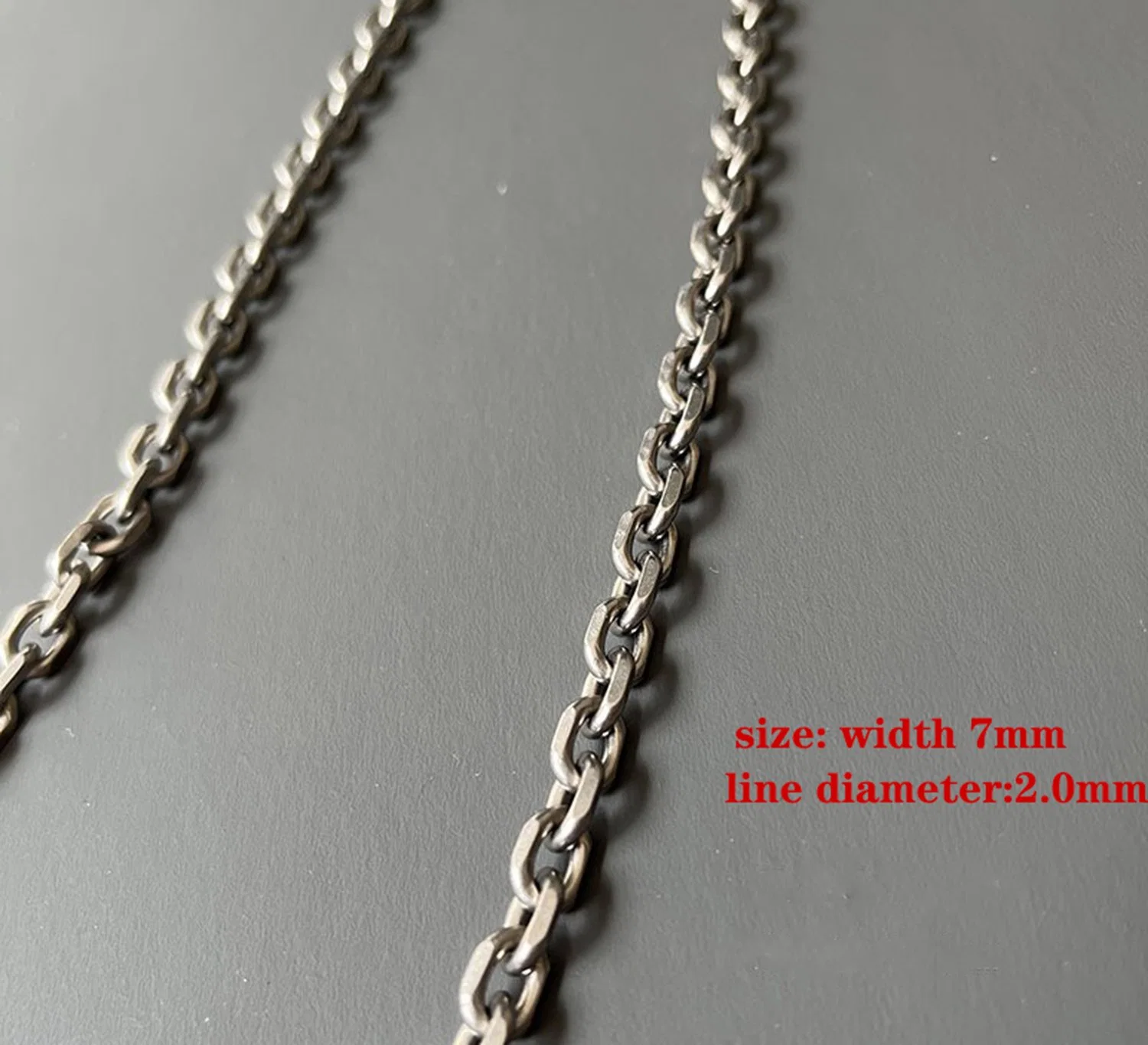 Pure Titanium Necklace O-Chain Ultra-Light Rust-Free Necklace 7mm Personality Chain Retro Men&prime; S and Women&prime; S Single Solid Titanium Chain Tinl2228