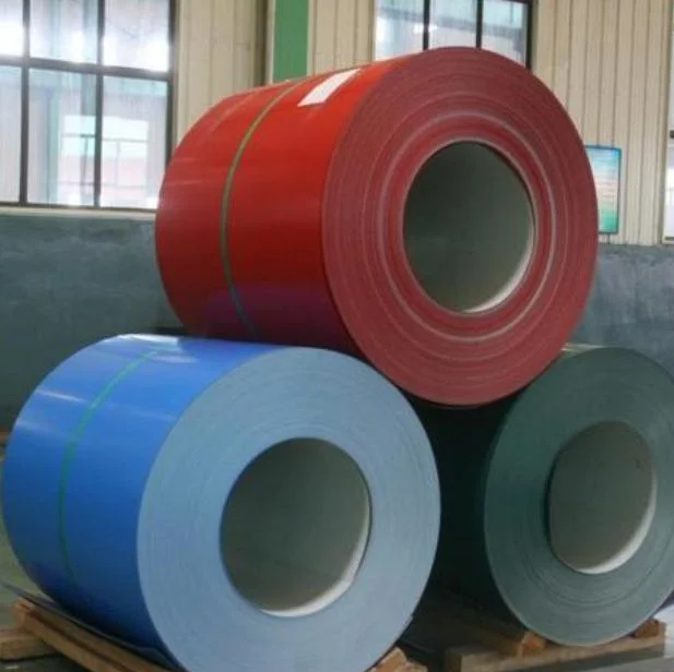 Factory Prepainted Galvanised Steel White Black Red Wooden Color Coated Thickness PPGL PPGI Coil