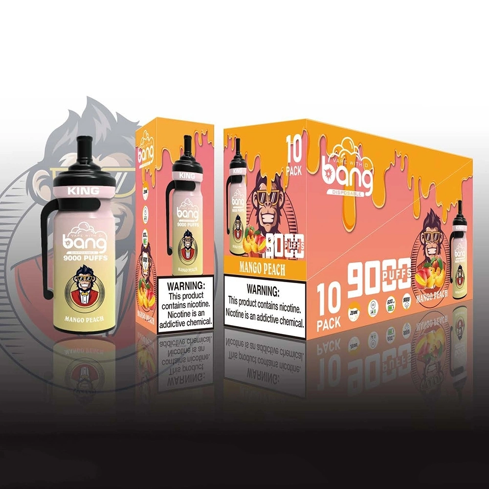 Vente chaude Bang 9000 inhalations 16 saveurs de l'option 20ml remplie au préalable de la cartouche de batterie de 5 % de sel de la nicotine Mesh Vape bobine