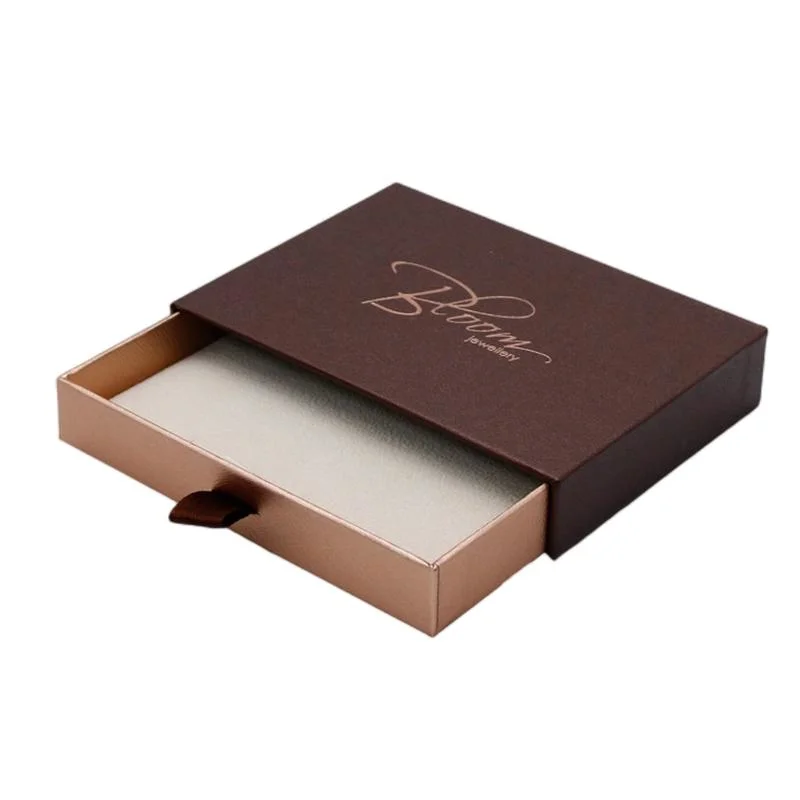 Cajón de color marrón Caja de regalo elevada dureza caja de embalaje de cartón con interior de EVA para regalos y artesanía