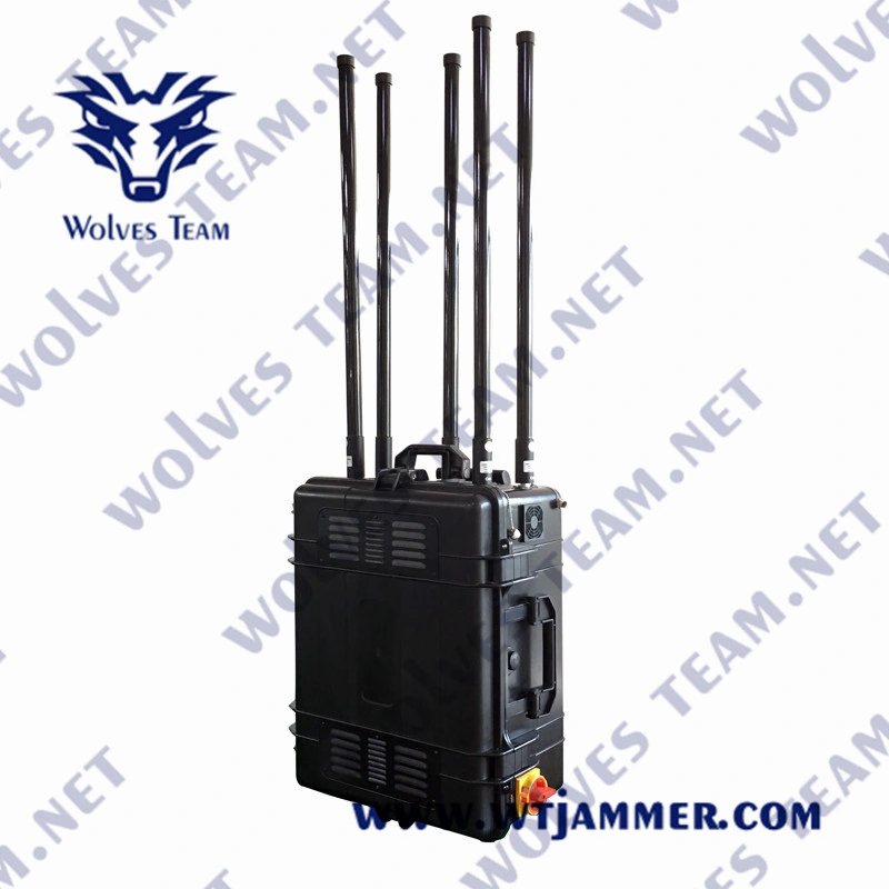 IP65 portátil GSM CDMA 3G 4glte 5g WiFi GPS VHF Interferencia de señal de teléfono móvil UHF Lojack