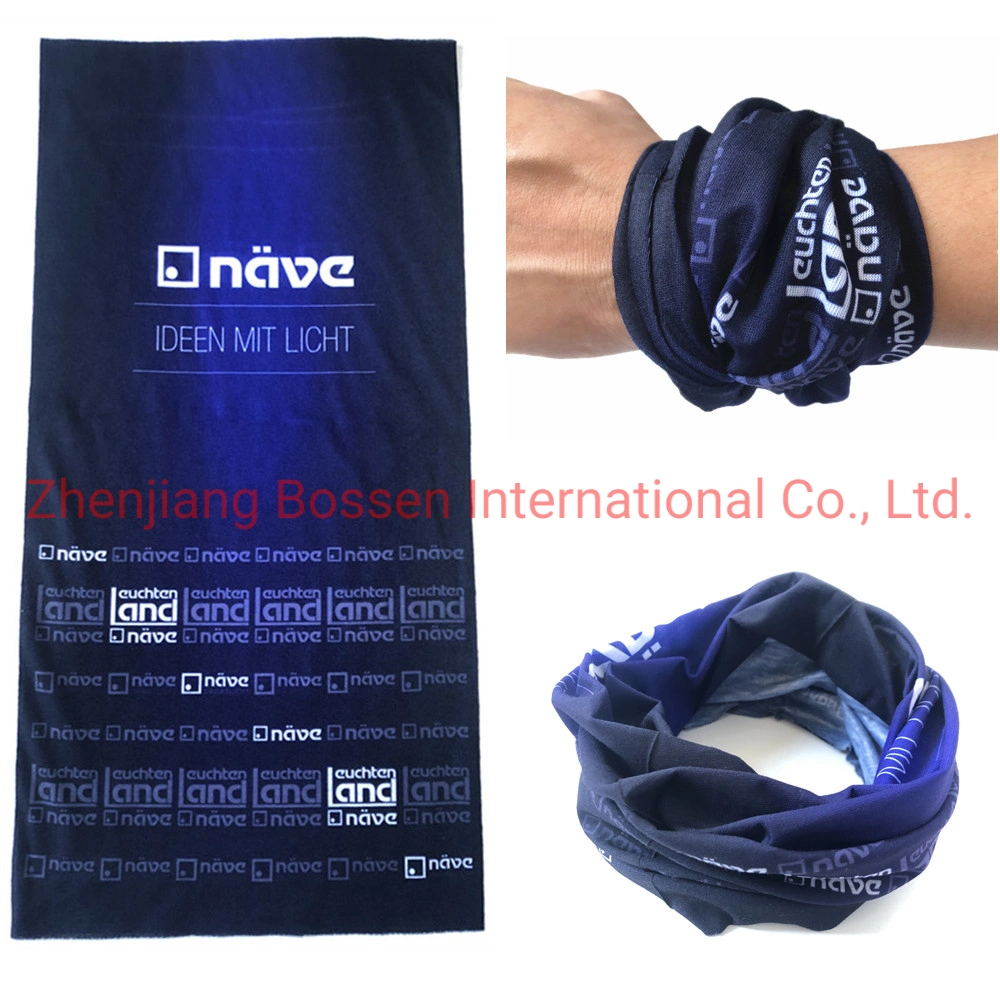 Factory OEM Customized Logo Printed Polyester Microfiber Face Mask Scarf