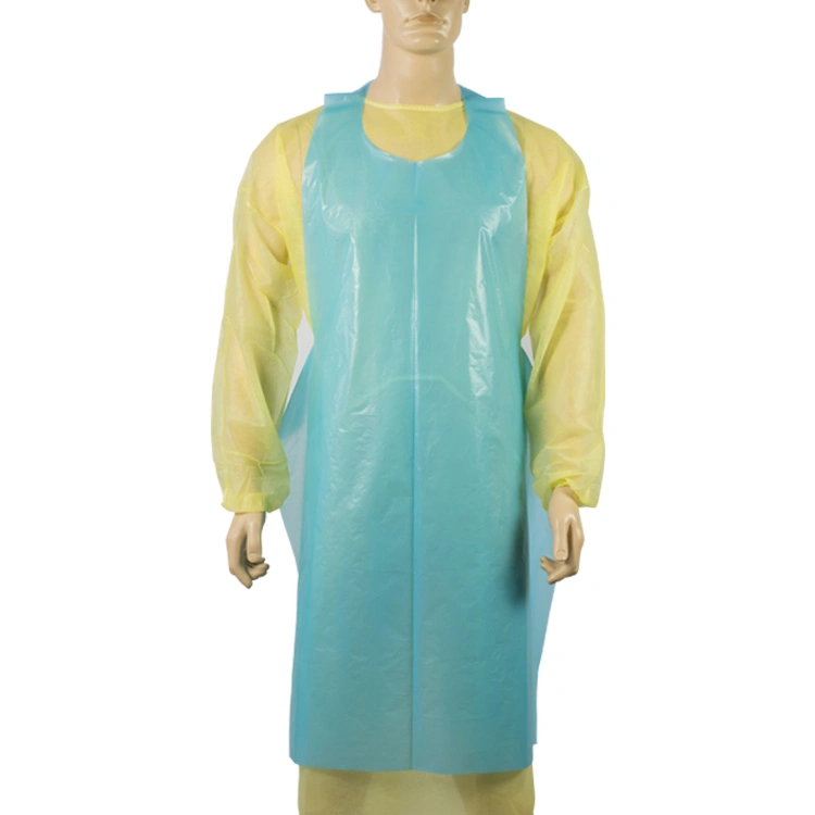 Waterproof Disposable HDPE LDPE Plastic Disposable PE Slaughtering Apron for Adults