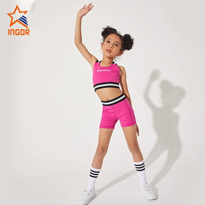 Ingorsports Großhandel ODM / OEM Custom Fashion Kinder Mädchen Sportbekleidung Tragen Sie Activewear Kinderkleidung