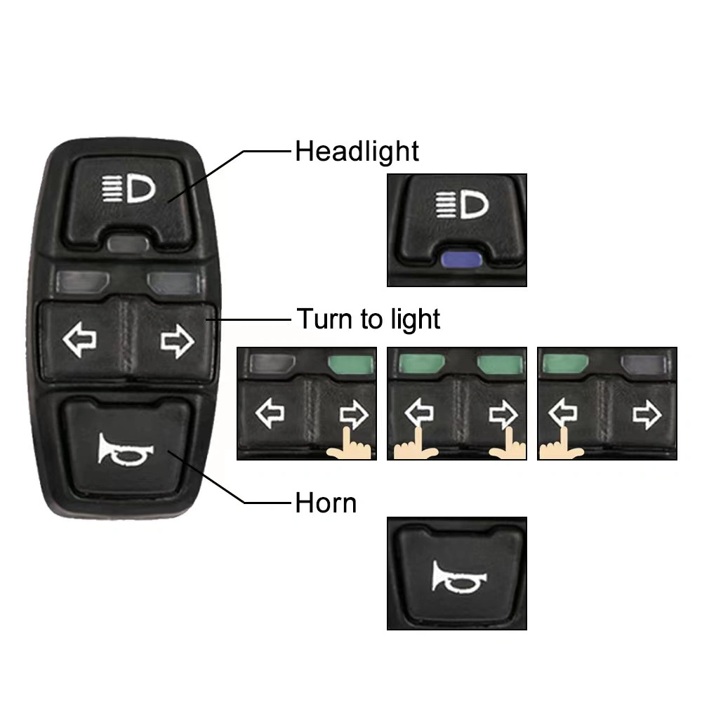 Ebike Lithium Battery Convertion Accessories Wuxing Dk336 Three-in-One Switch Horn Headlight Steering Switch