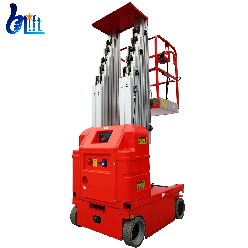 7.5m 9m Height 200kg 150kg Self Propelled Dual Mast Aluminum High Aerial Work Lift Platform