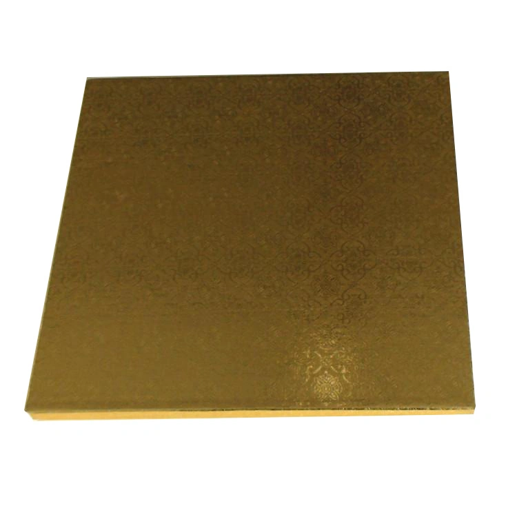 Disposable 2-3mm Square Board Gold Foil Sheet Thicken Cake Base Boards Wholesale Corrugated Cardboard Cake Bakery Boards