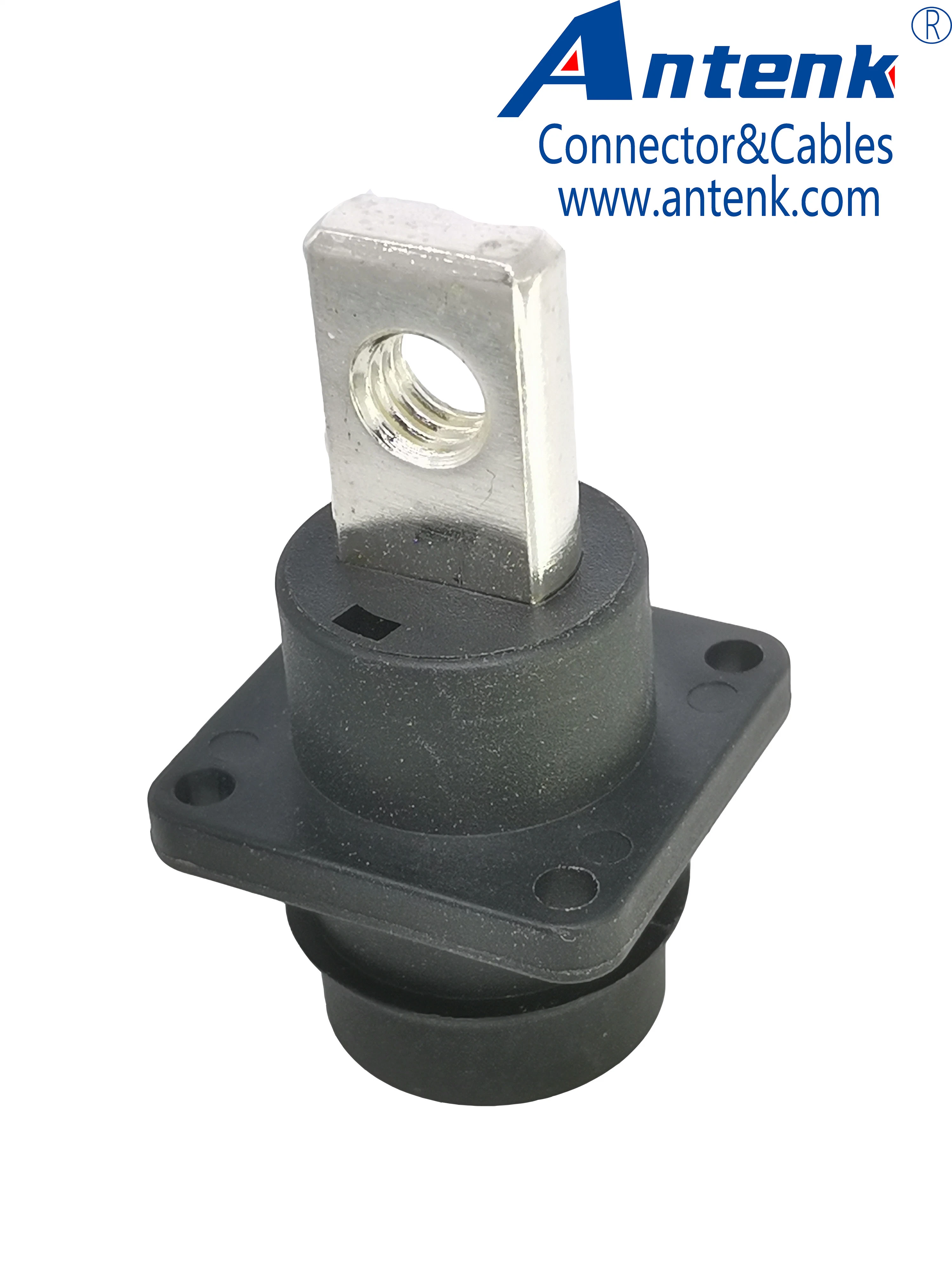 Tomada de conector de ligação segura 120A para armazenamento modular de baterias (Parafuso M6) 6 mm Preto