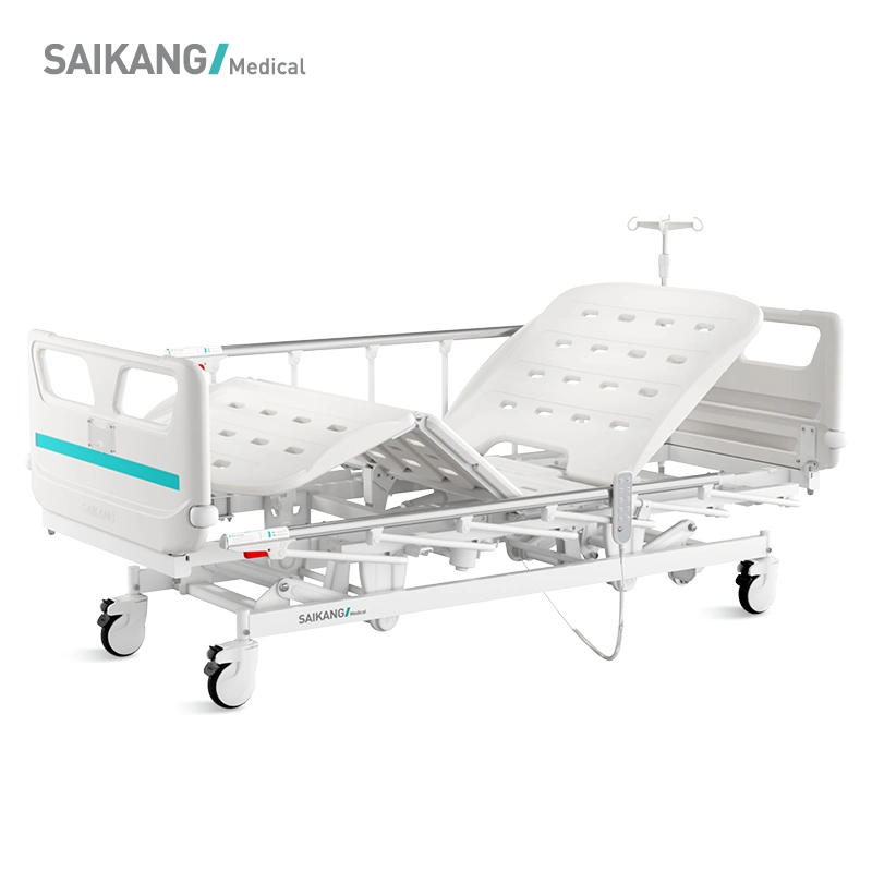 V8w5c Saikang Economic Metal Siderails Multifunction Foldable Electric Hospital Patient Medical ICU Bed