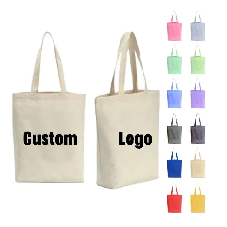 Diseño personalizado al por mayor Reciclar Canvas algodón Compras Bolsa de Bolsón con Logotipo